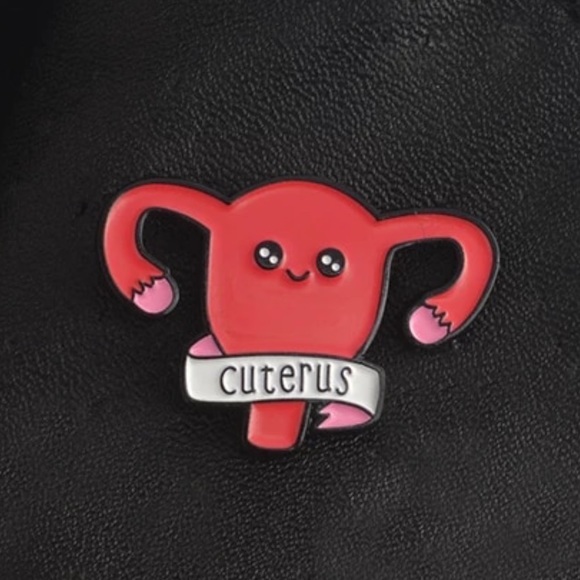 Cuterus Enamel Pin Cute Cartoon Feminist Uterus Brooch Girl Power Feminism Gift - Picture 4 of 10